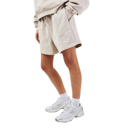 Stone - Lifestyle - Jack Wills Womens-Ladies Embroidered Logo Relaxed Fit Sweat Shorts