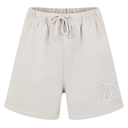 Stone - Front - Jack Wills Womens-Ladies Embroidered Logo Relaxed Fit Sweat Shorts