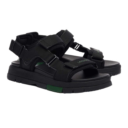 Black-Green - Front - Lacoste Womens-Ladies Suruga Premium Sandals