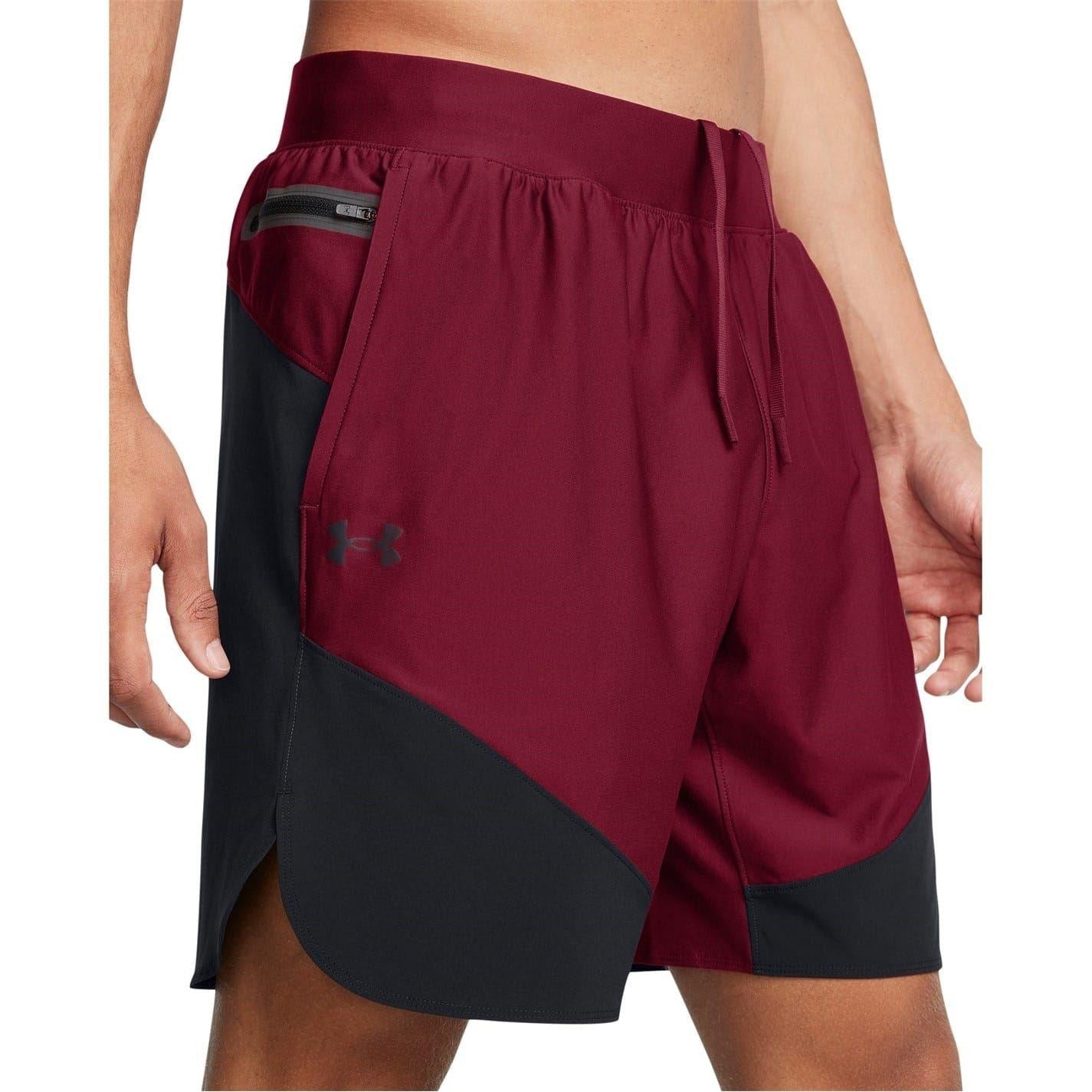 Red - Side - Under Armour Mens Elite Shorts