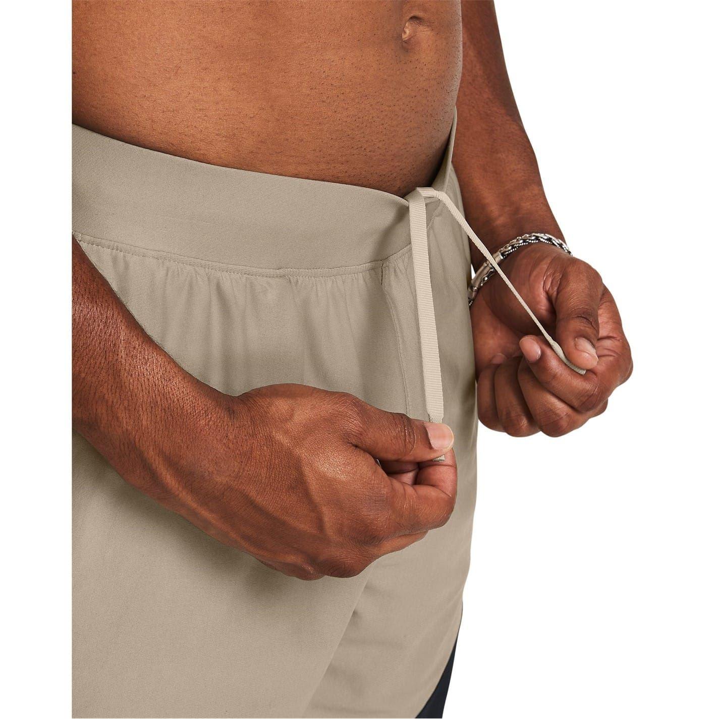 Brown - Side - Under Armour Mens Elite Shorts