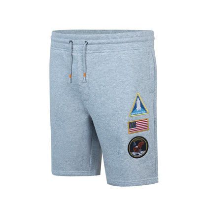 Grey Marl - Side - SoulCal Mens Fleece NASA Sweat Shorts