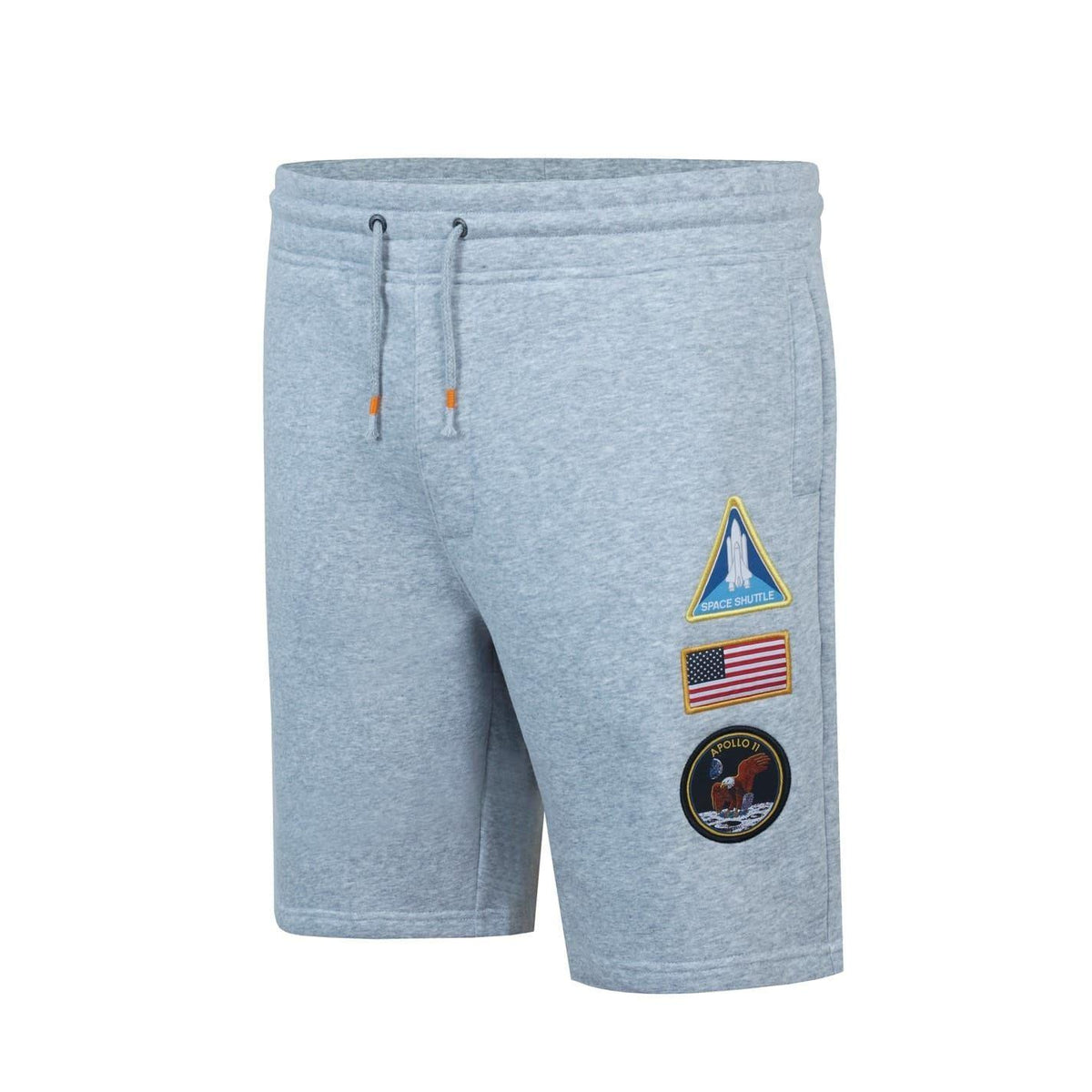 Grey Marl - Side - SoulCal Mens Fleece NASA Sweat Shorts