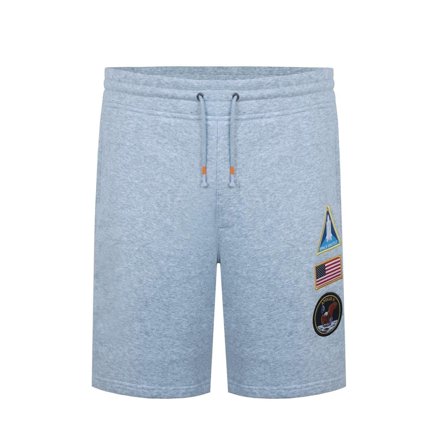 Grey Marl - Front - SoulCal Mens Fleece NASA Sweat Shorts