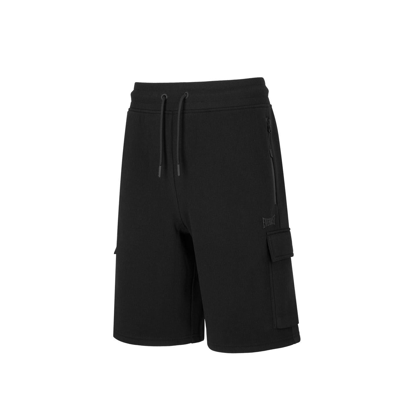 Black - Side - Everlast Mens Cargo Shorts