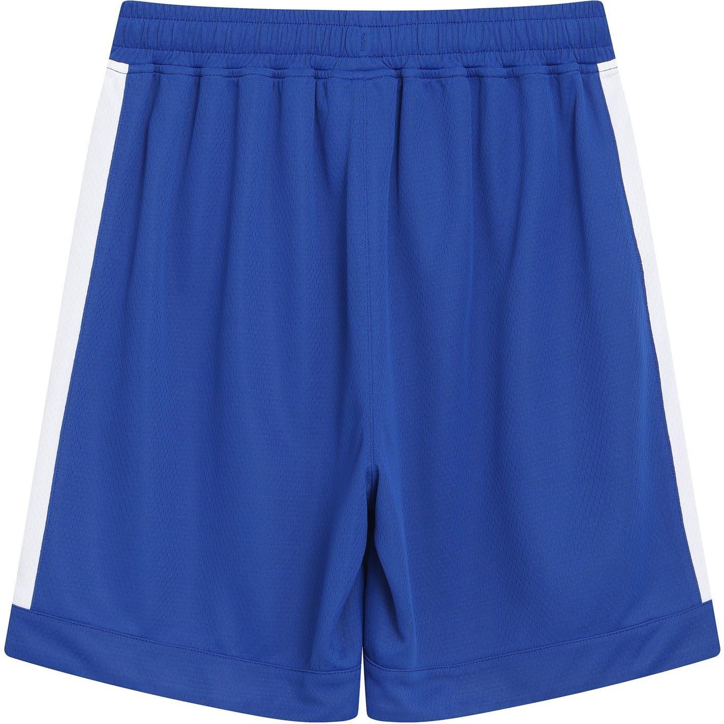 Blue-White - Back - Everlast Childrens-Kids Side Panels Basketball Shorts