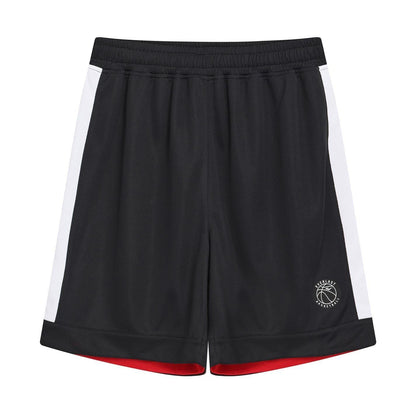Black-Red - Front - Everlast Childrens-Kids Side Panels Basketball Shorts