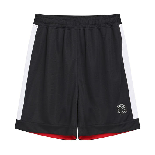 Black-Red - Front - Everlast Childrens-Kids Side Panels Basketball Shorts