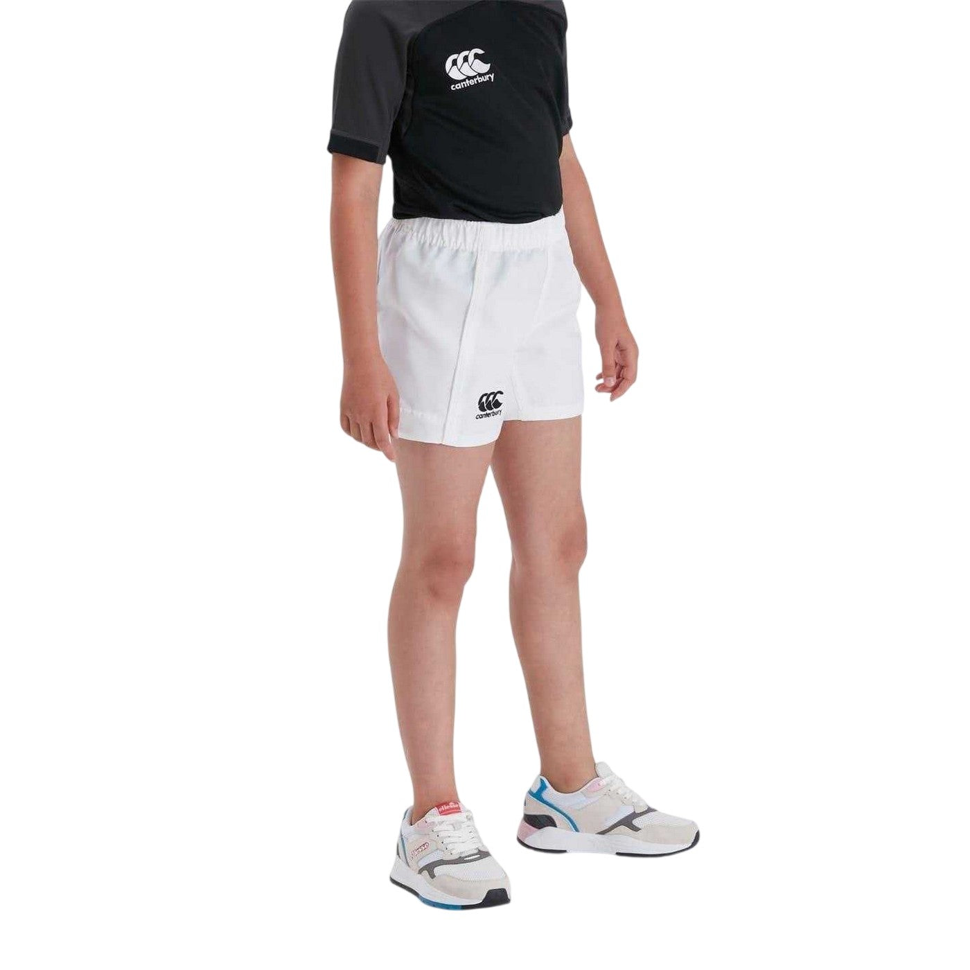 White - Side - Canterbury Childrens-Kids Athletic Rugby Shorts