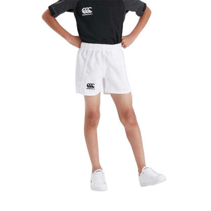 White - Lifestyle - Canterbury Childrens-Kids Athletic Rugby Shorts