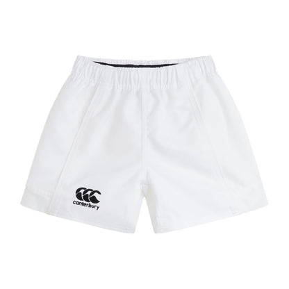 White - Front - Canterbury Childrens-Kids Athletic Rugby Shorts