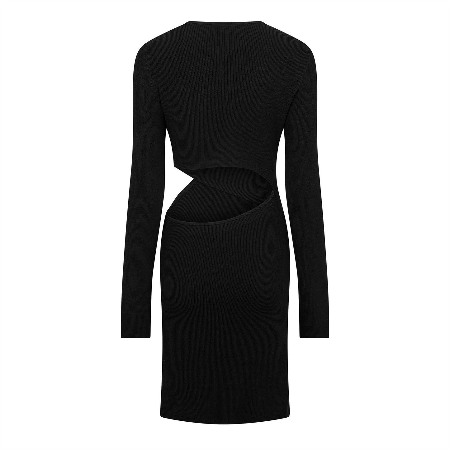 Black - Back - Hugo Womens-Ladies Skelletty Long-Sleeved Mini Dress