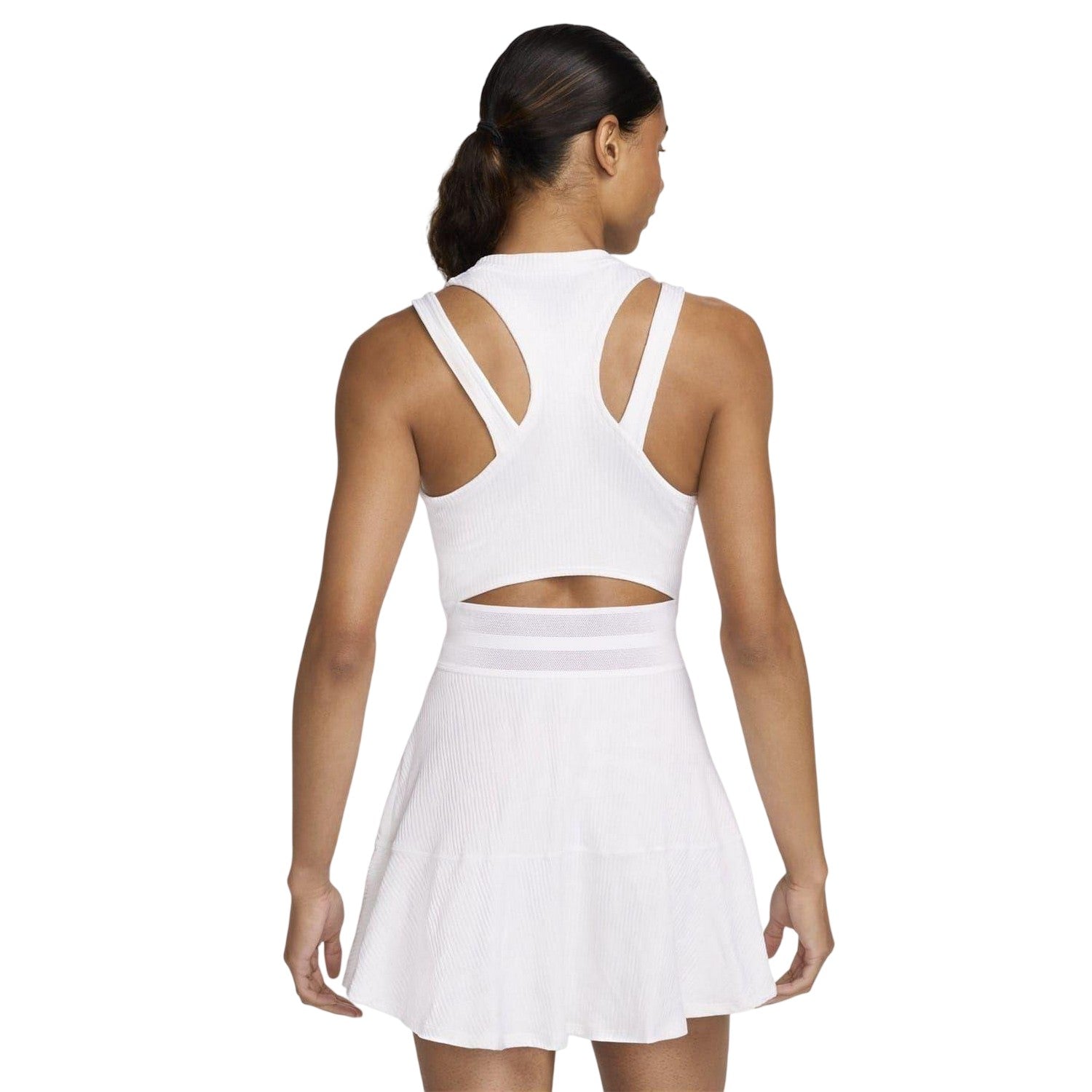 White-Gold - Back - Nike Womens-Ladies Dri-FIT Crew Neck Athletic Dress