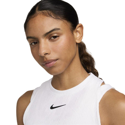 White-Gold - Side - Nike Womens-Ladies Dri-FIT Crew Neck Athletic Dress