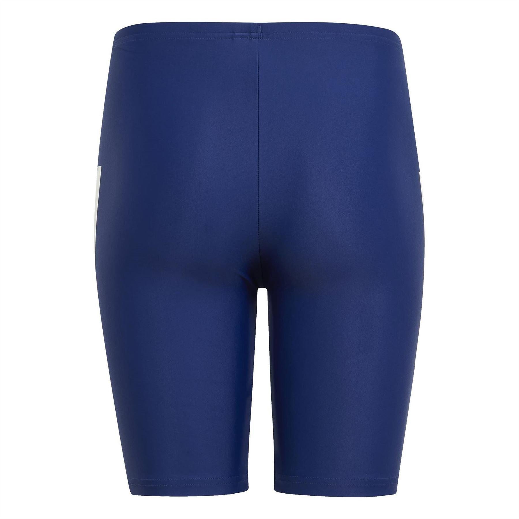 Dark Blue - Back - Adidas Boys 3 Stripes Jammer Shorts