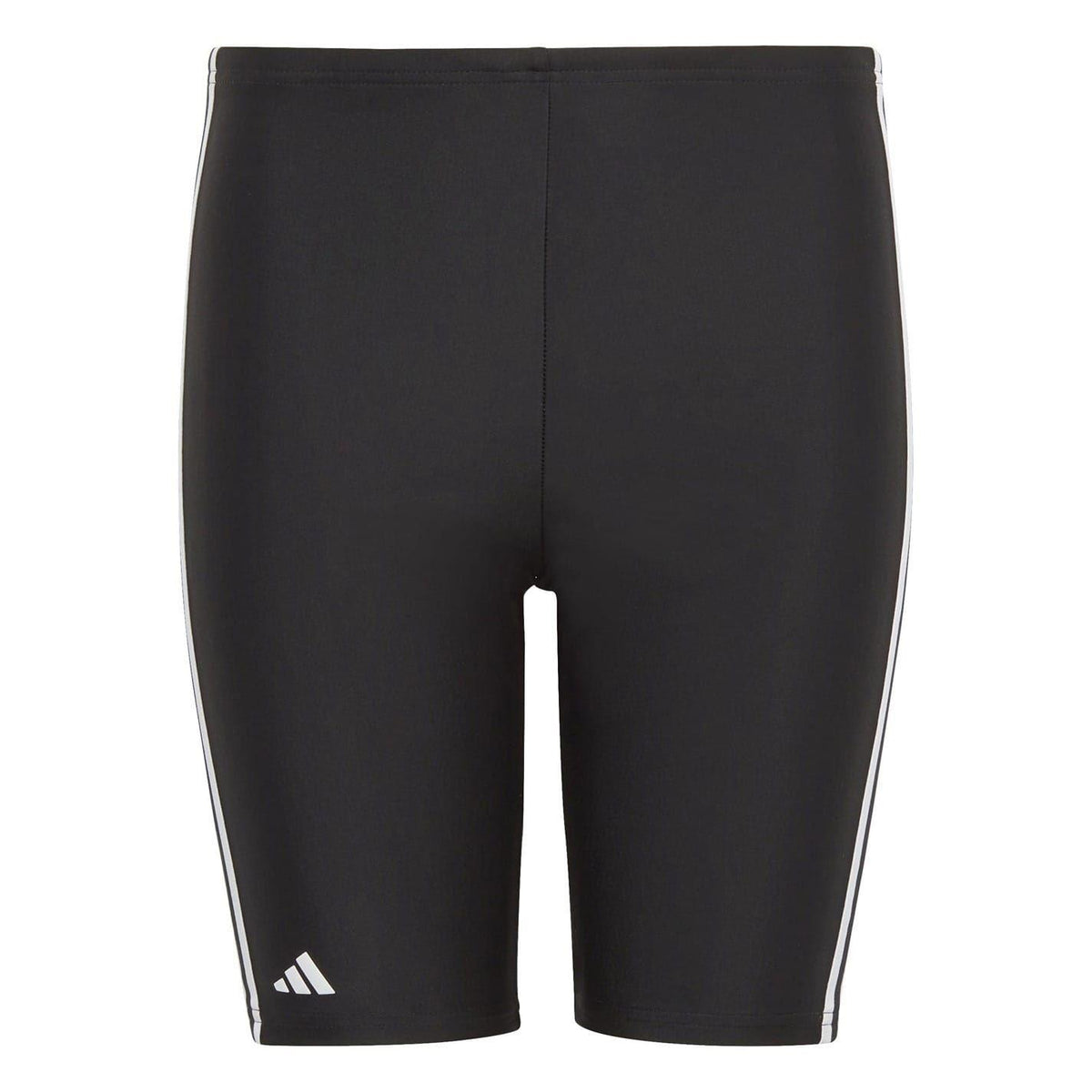 Black-White - Front - Adidas Boys 3 Stripes Jammer Shorts