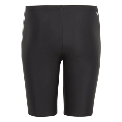 Black-White - Back - Adidas Boys 3 Stripes Jammer Shorts