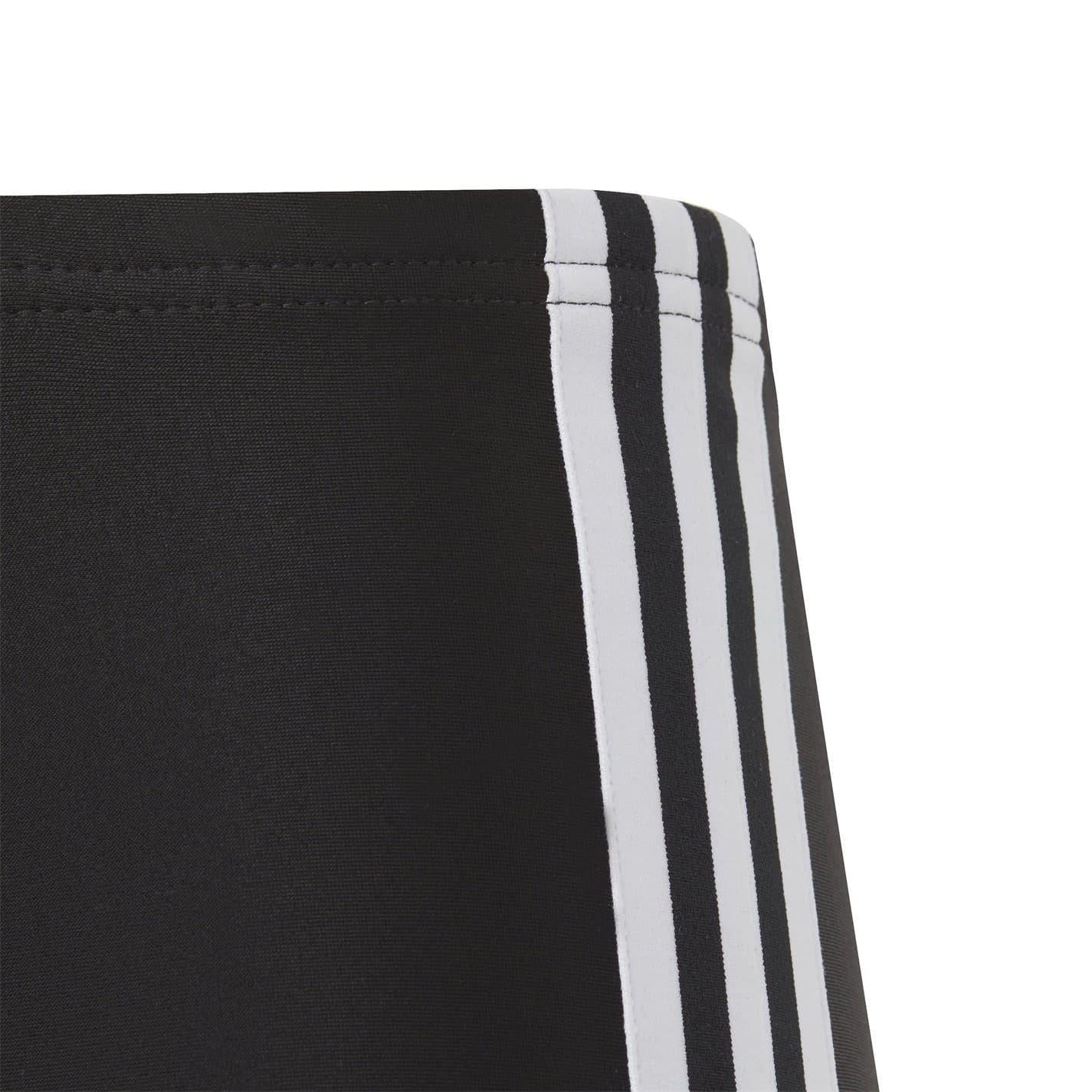 Black-White - Side - Adidas Boys 3 Stripes Jammer Shorts