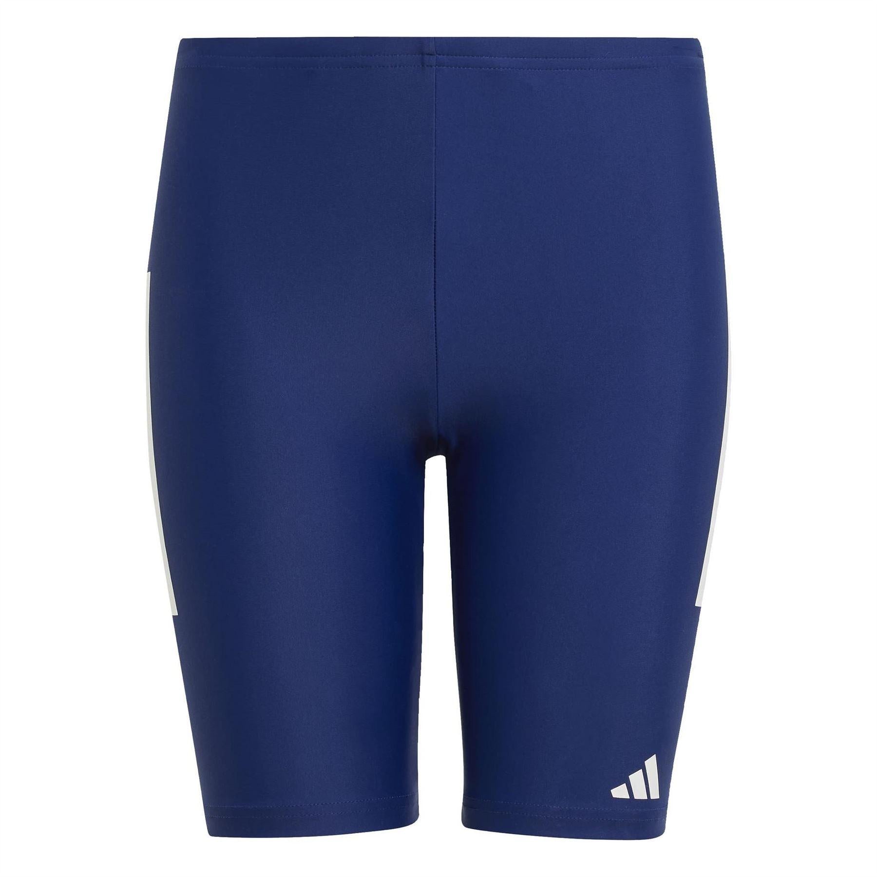 Dark Blue - Front - Adidas Boys 3 Stripes Jammer Shorts