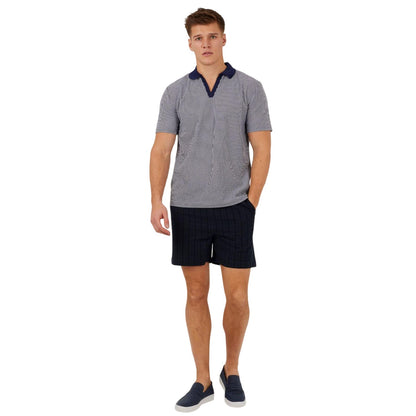 Navy - Side - Brave Soul Mens Woven Elasticated Track Shorts