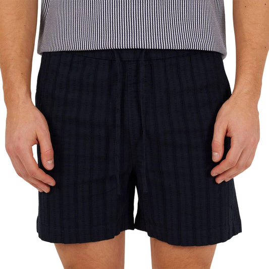 Navy - Front - Brave Soul Mens Woven Elasticated Track Shorts