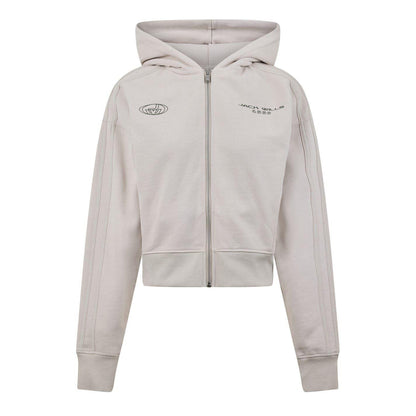 Stone - Front - Jack Wills Womens-Ladies Cotton Full Zip Hoodie
