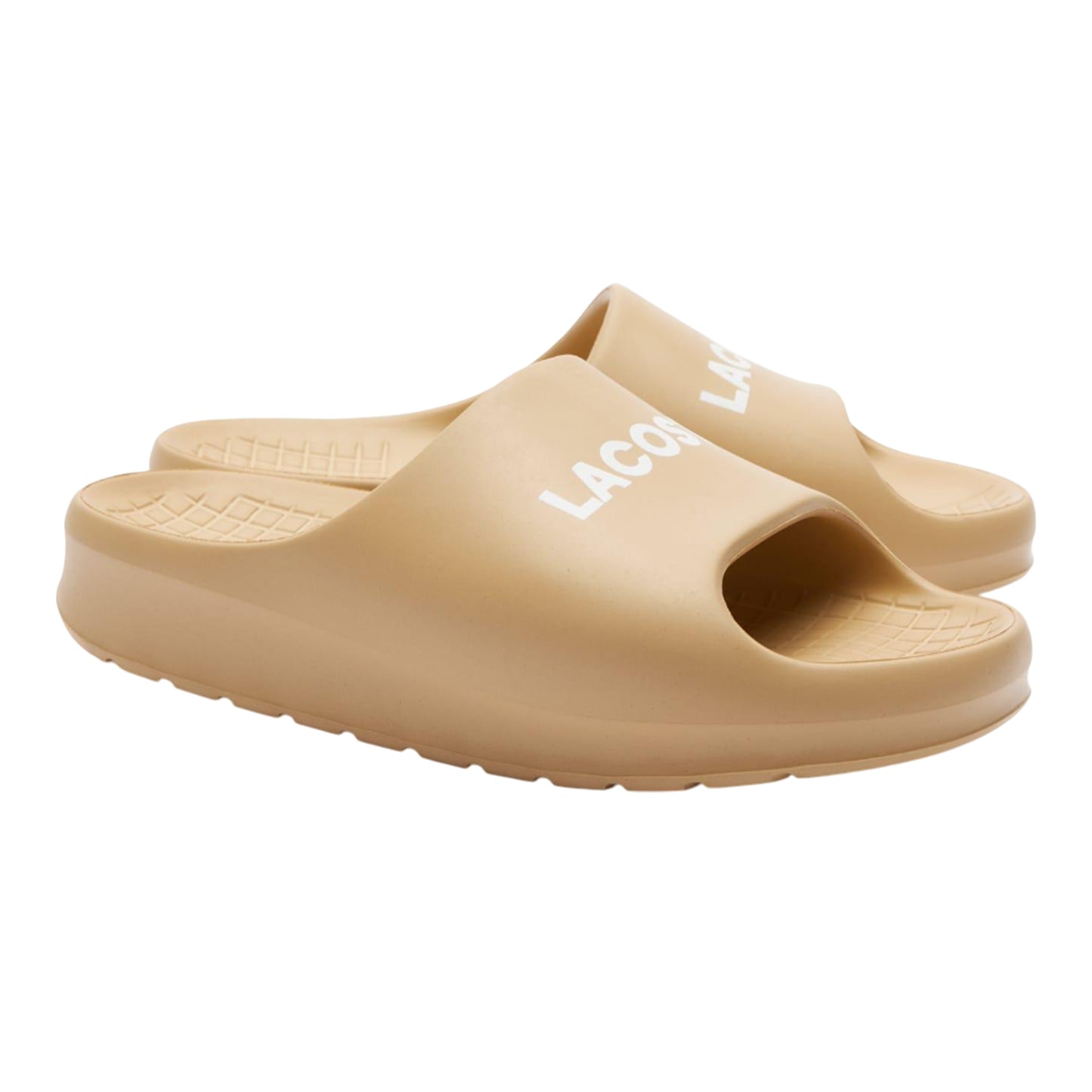 Brown - Front - Lacoste Womens-Ladies Serve 2.0 Logo Sliders