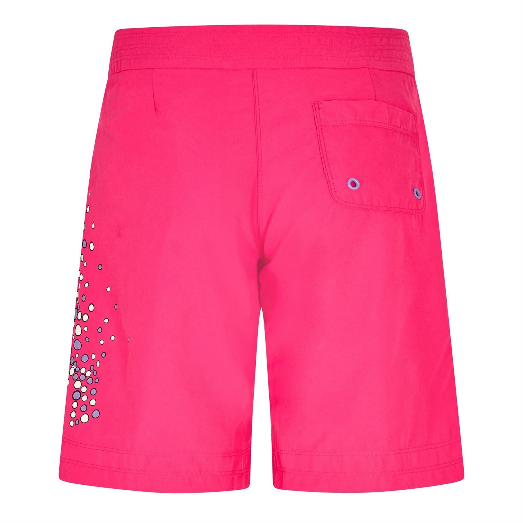 Pink - Back - Puma Womens-Ladies Relaxed Fit Board Shorts