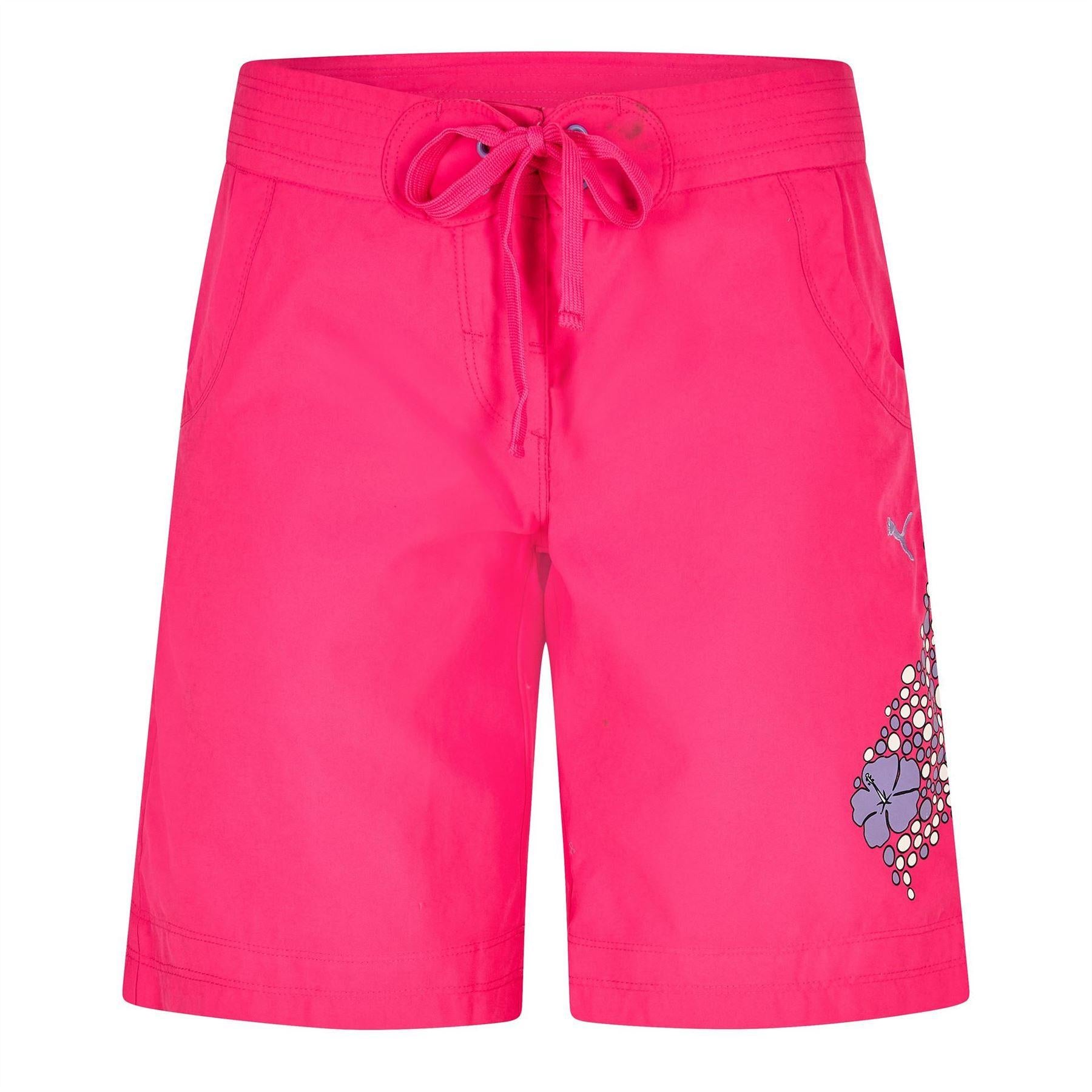 Pink - Front - Puma Womens-Ladies Relaxed Fit Board Shorts