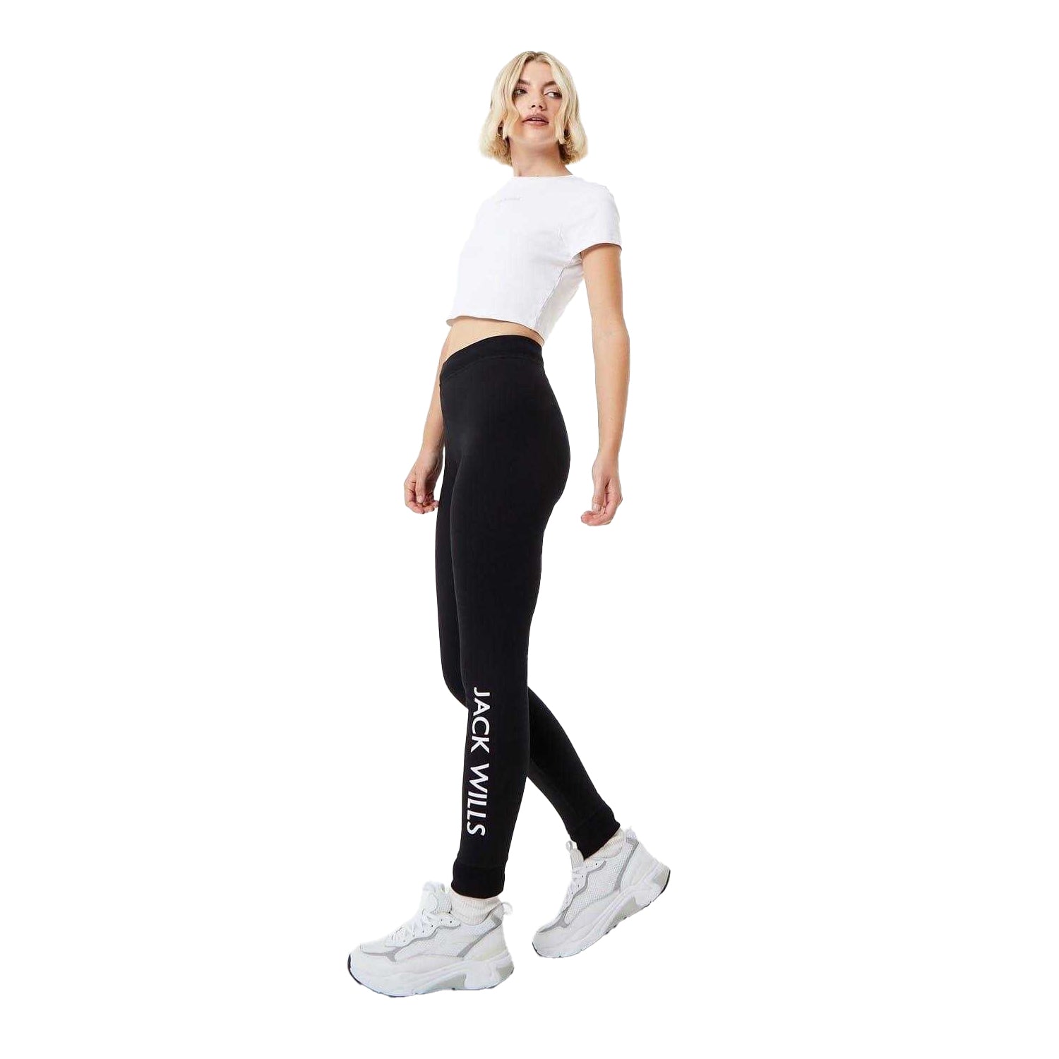 Black - Lifestyle - Jack Wills Womens-Ladies Premium Cotton Slim Casual Joggers