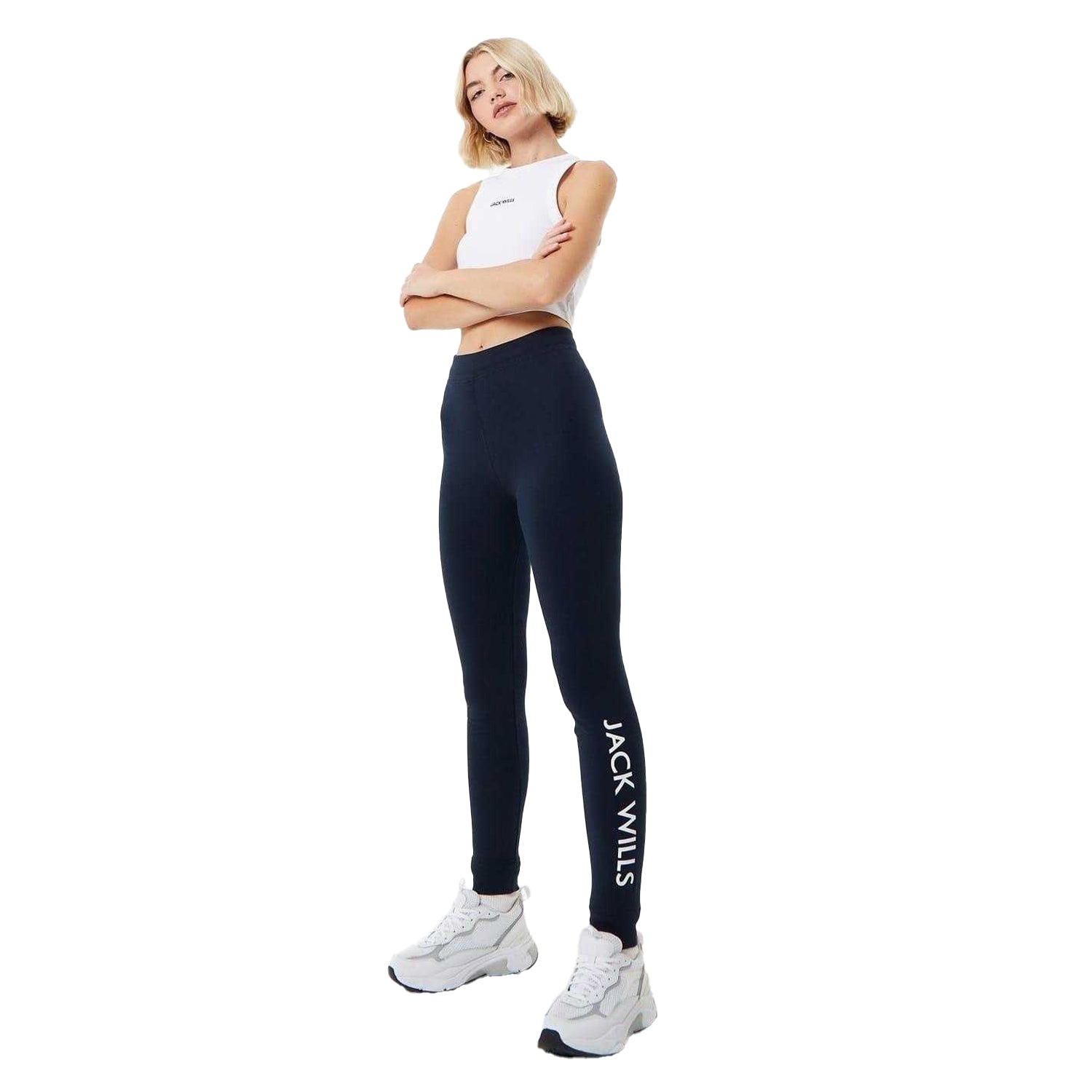 Navy - Lifestyle - Jack Wills Womens-Ladies Premium Cotton Slim Casual Joggers