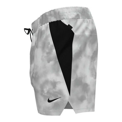 Wolf Grey - Side - Nike Mens Volley Cloud Print Snug Fit Swim Shorts