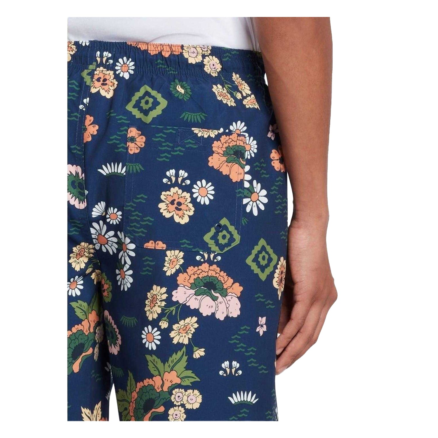 Indigo Print - Back - Farah Mens Colbert Floral Swim Shorts