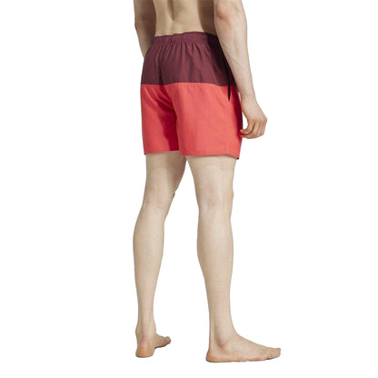 Red - Back - Adidas Mens CLX Colour Block Mesh Swim Shorts