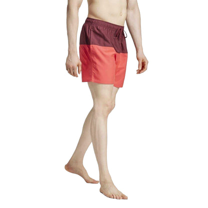 Red - Side - Adidas Mens CLX Colour Block Mesh Swim Shorts