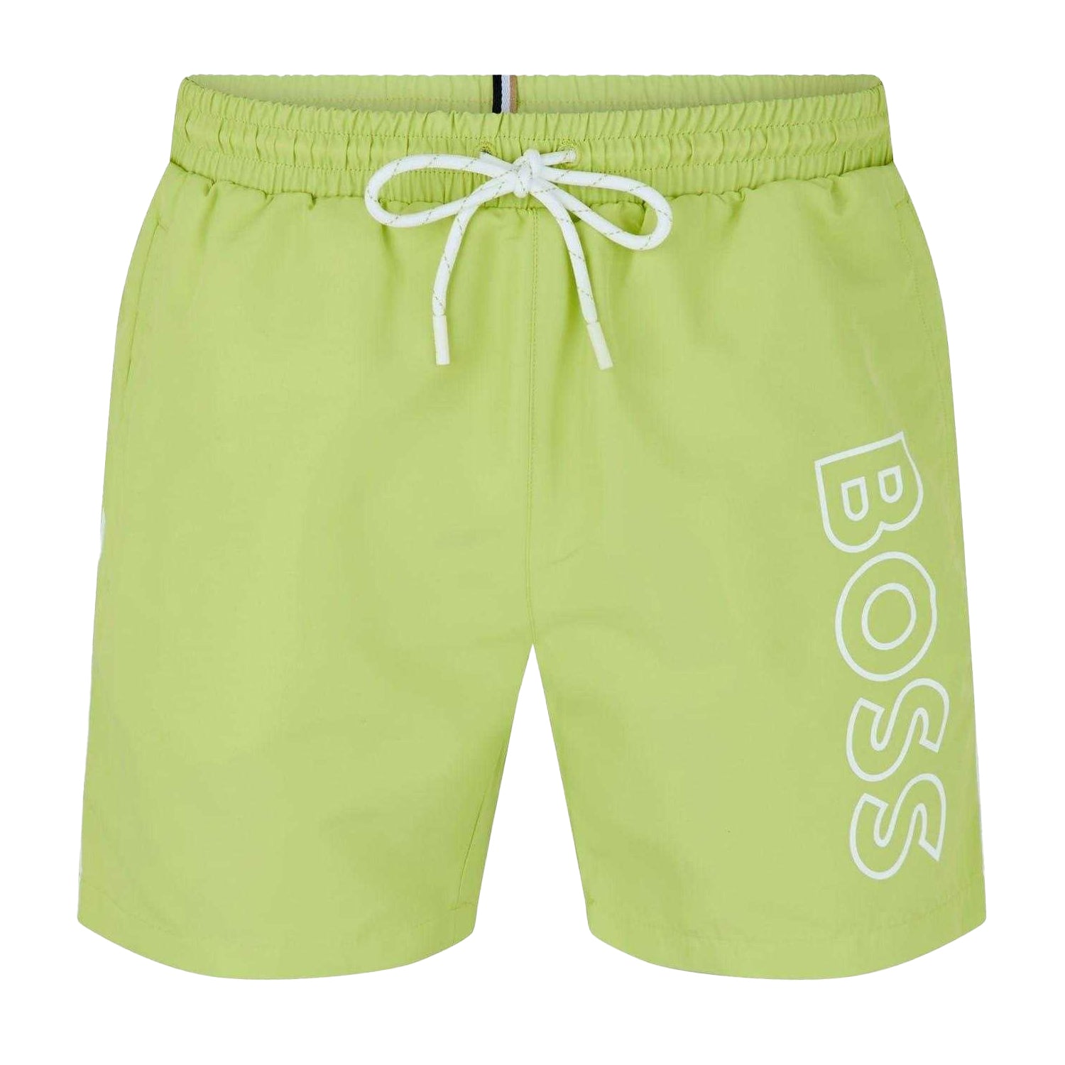 Lime Green-White - Front - Boss Mens Starfish Swim Shorts