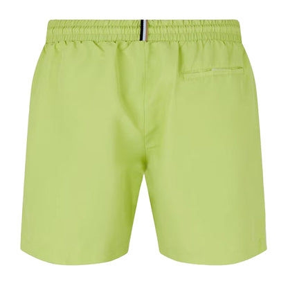 Lime Green-White - Back - Boss Mens Starfish Swim Shorts