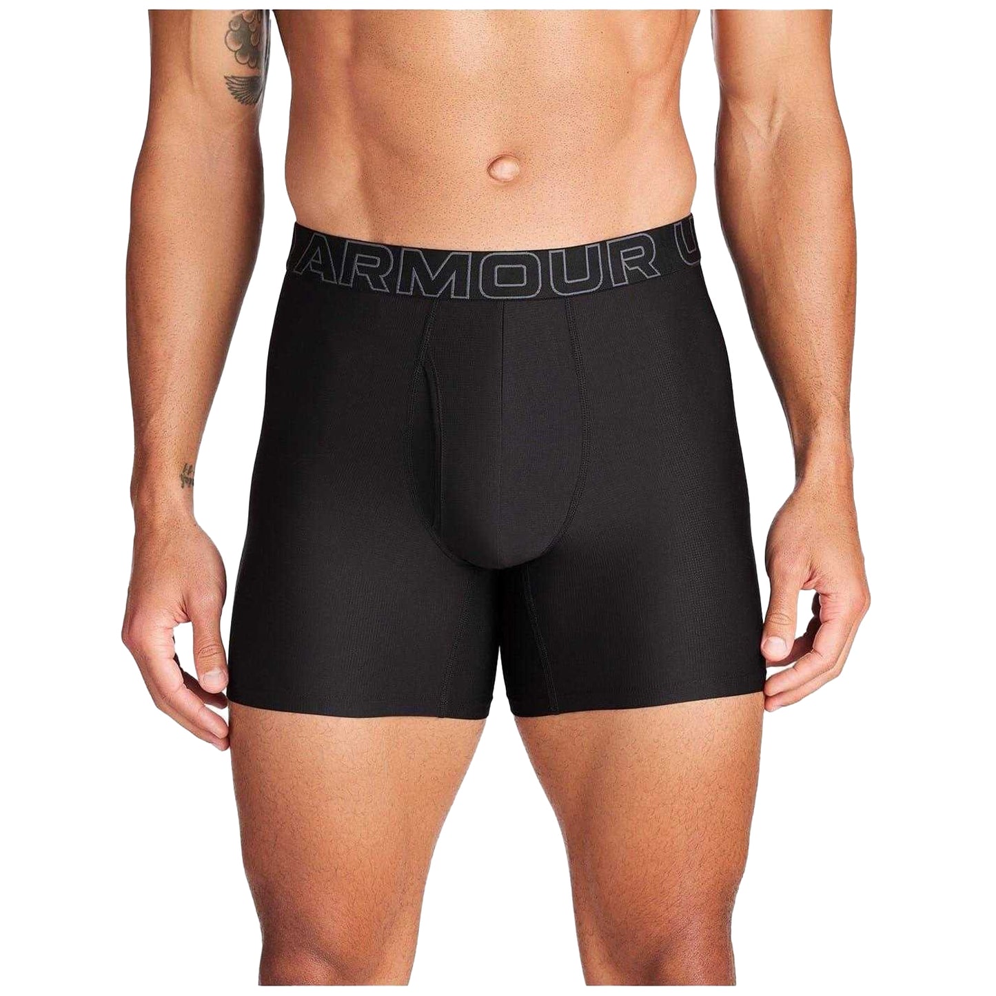 Black - Side - Under Armour Mens Performance Boxer Shorts (Pack of 3)