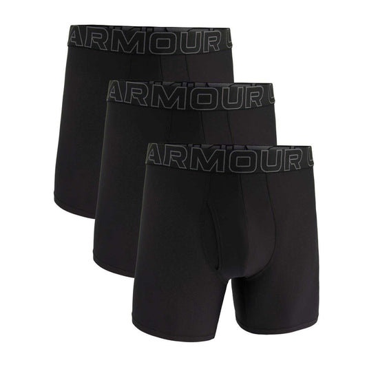Black - Front - Under Armour Mens Performance Boxer Shorts (Pack of 3)