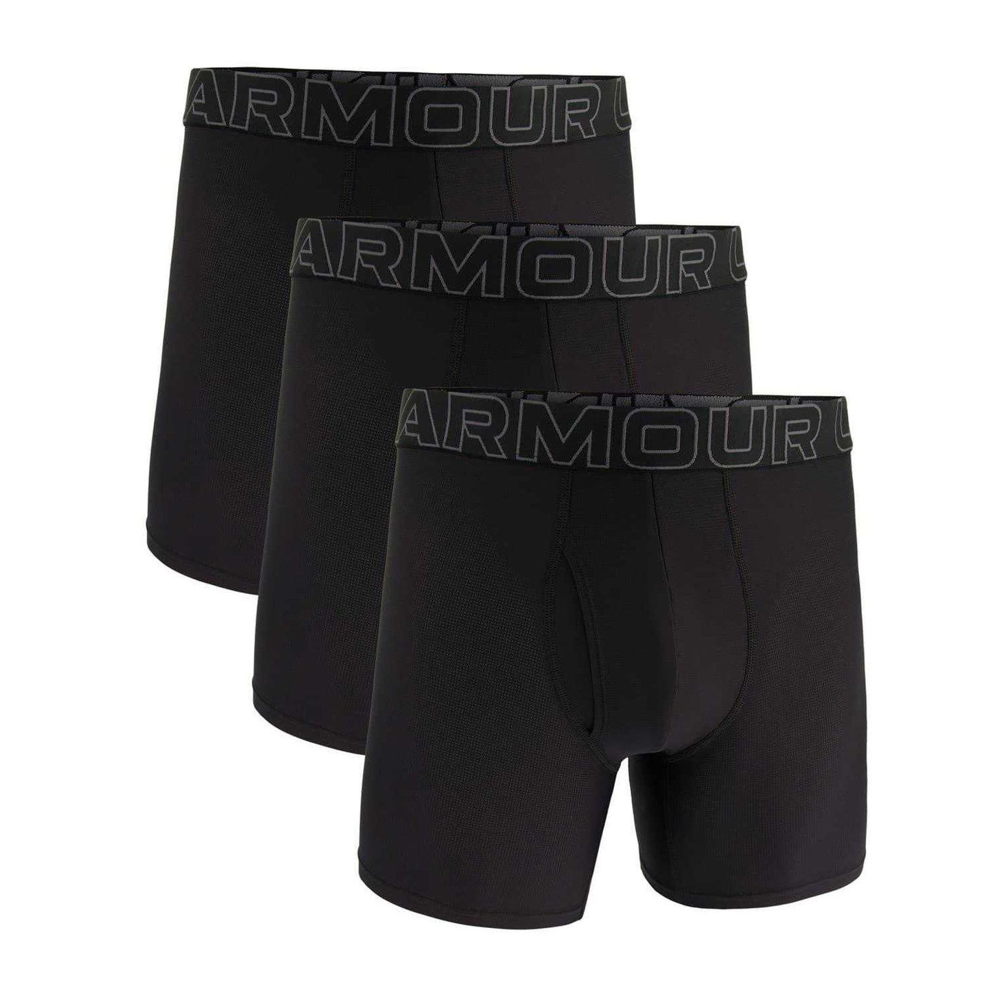 Black - Front - Under Armour Mens Performance Boxer Shorts (Pack of 3)