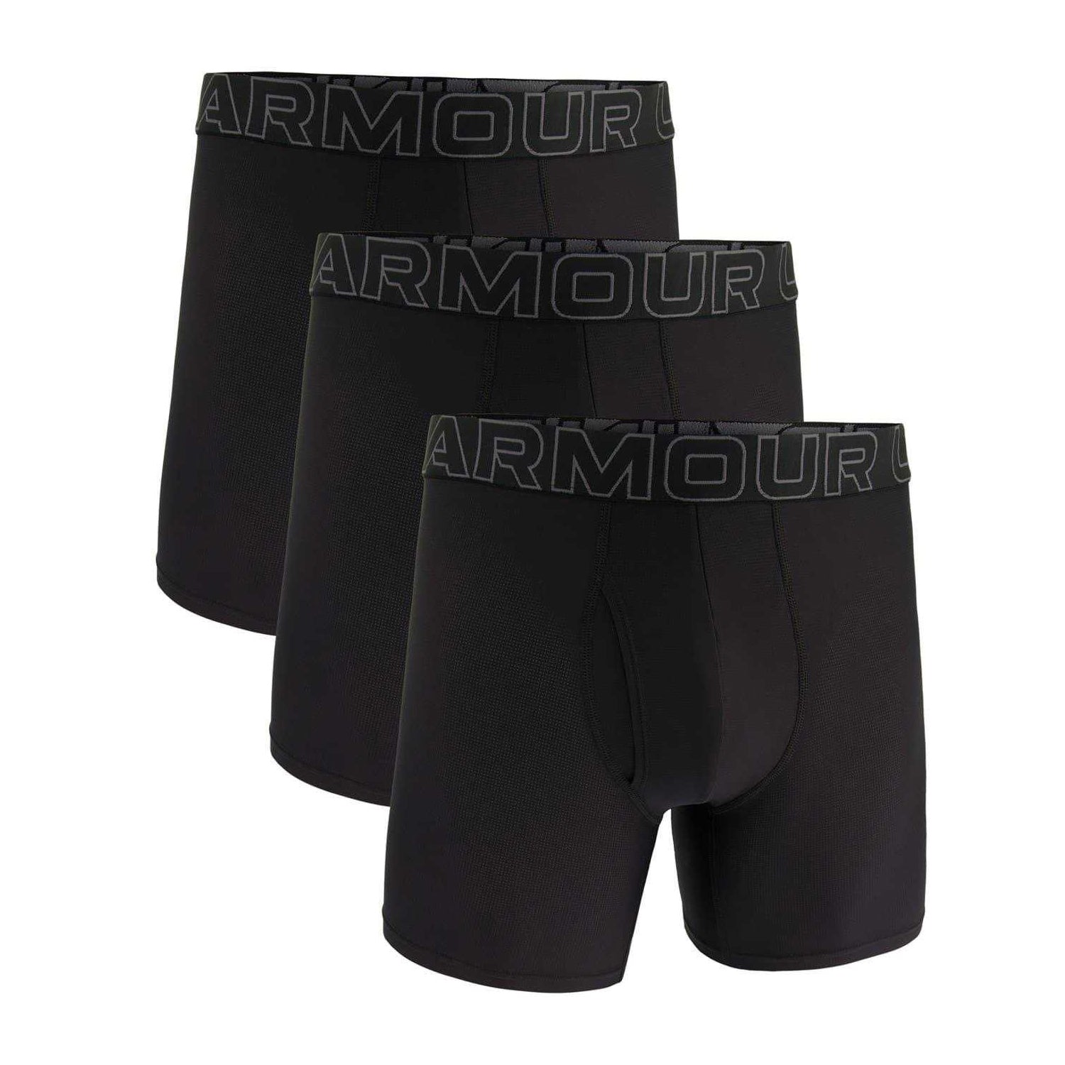 Black - Front - Under Armour Mens Performance Boxer Shorts (Pack of 3)