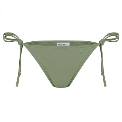 Khaki Green - Front - Jack Wills Womens-Ladies Plain Bikini Bottoms