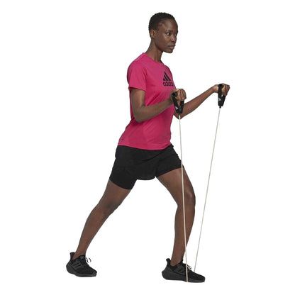 Black-White - Pack Shot - Adidas Womens-Ladies 2 in 1 Running Shorts