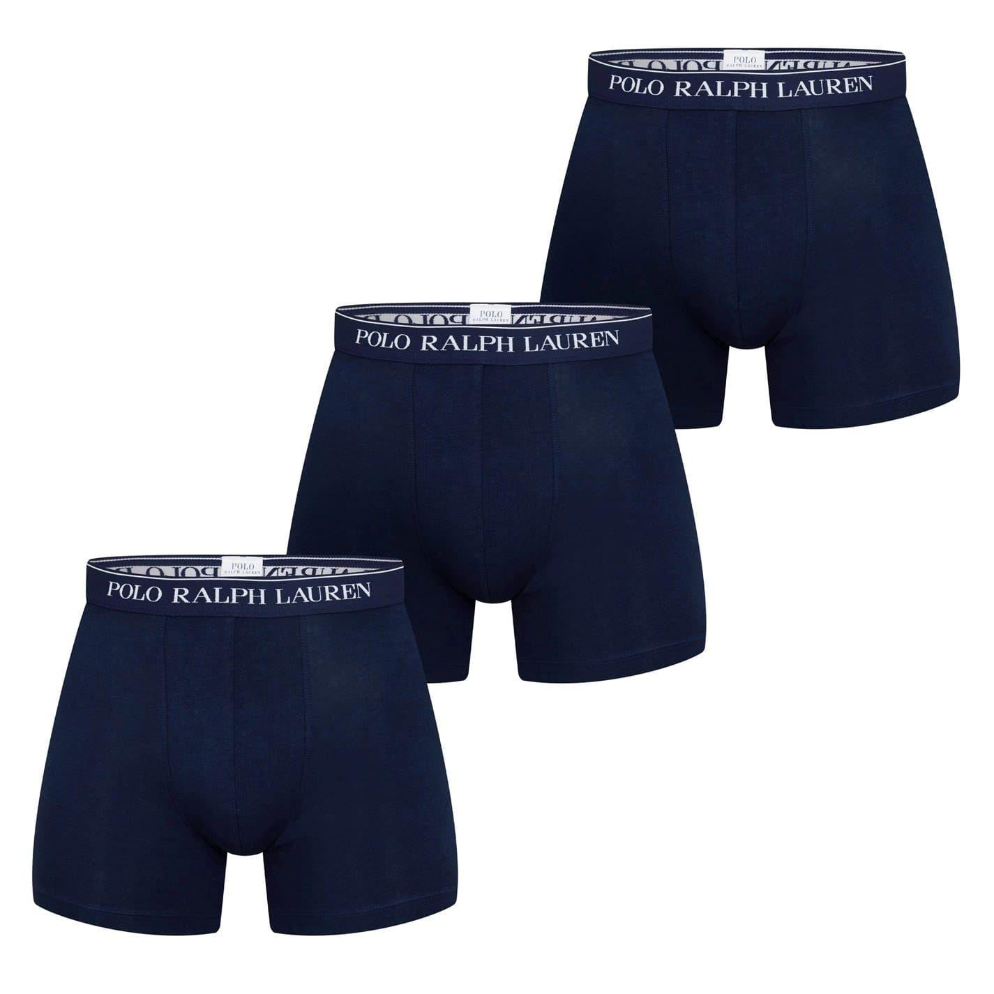 Navy - Front - Ralph Lauren Mens Boxer Shorts (Pack of 3)