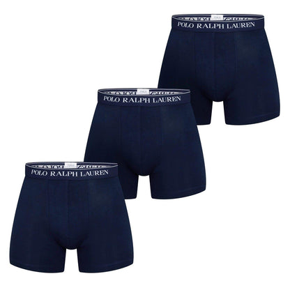 Navy - Front - Ralph Lauren Mens Boxer Shorts (Pack of 3)