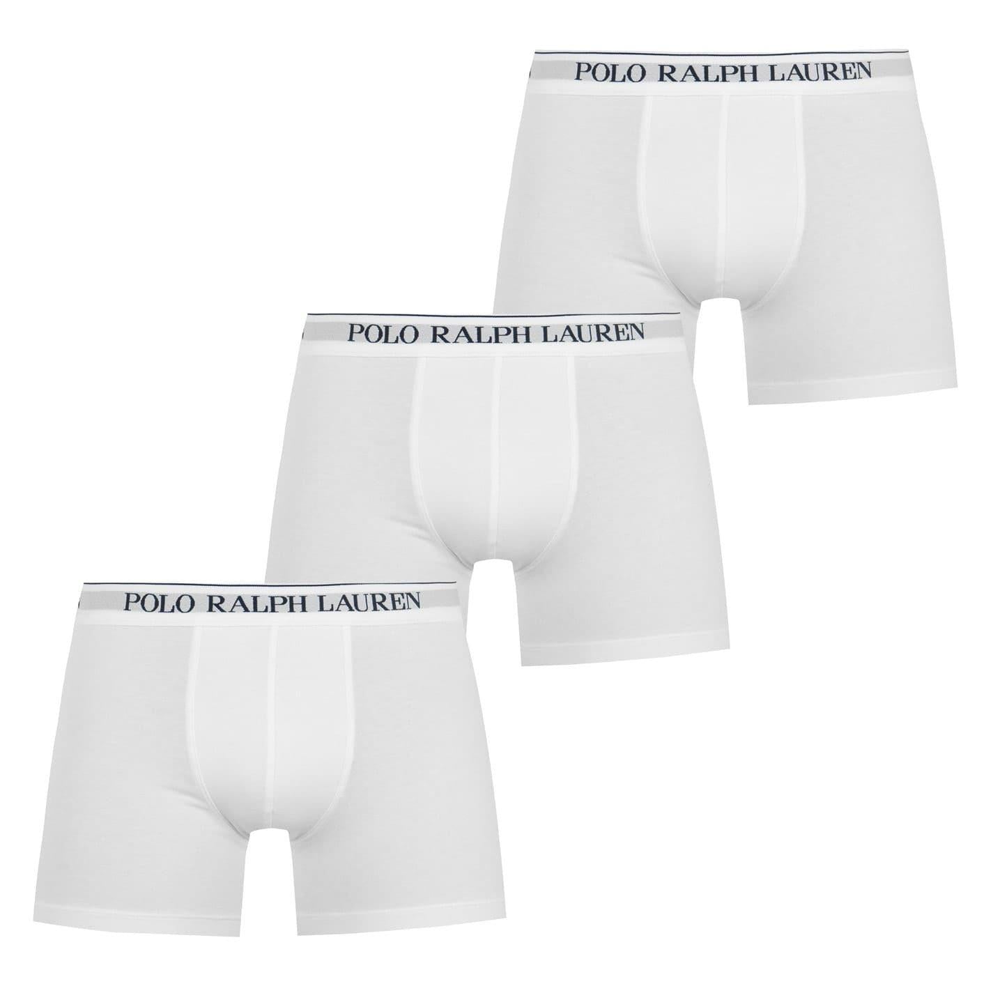 White - Front - Ralph Lauren Mens Boxer Shorts (Pack of 3)