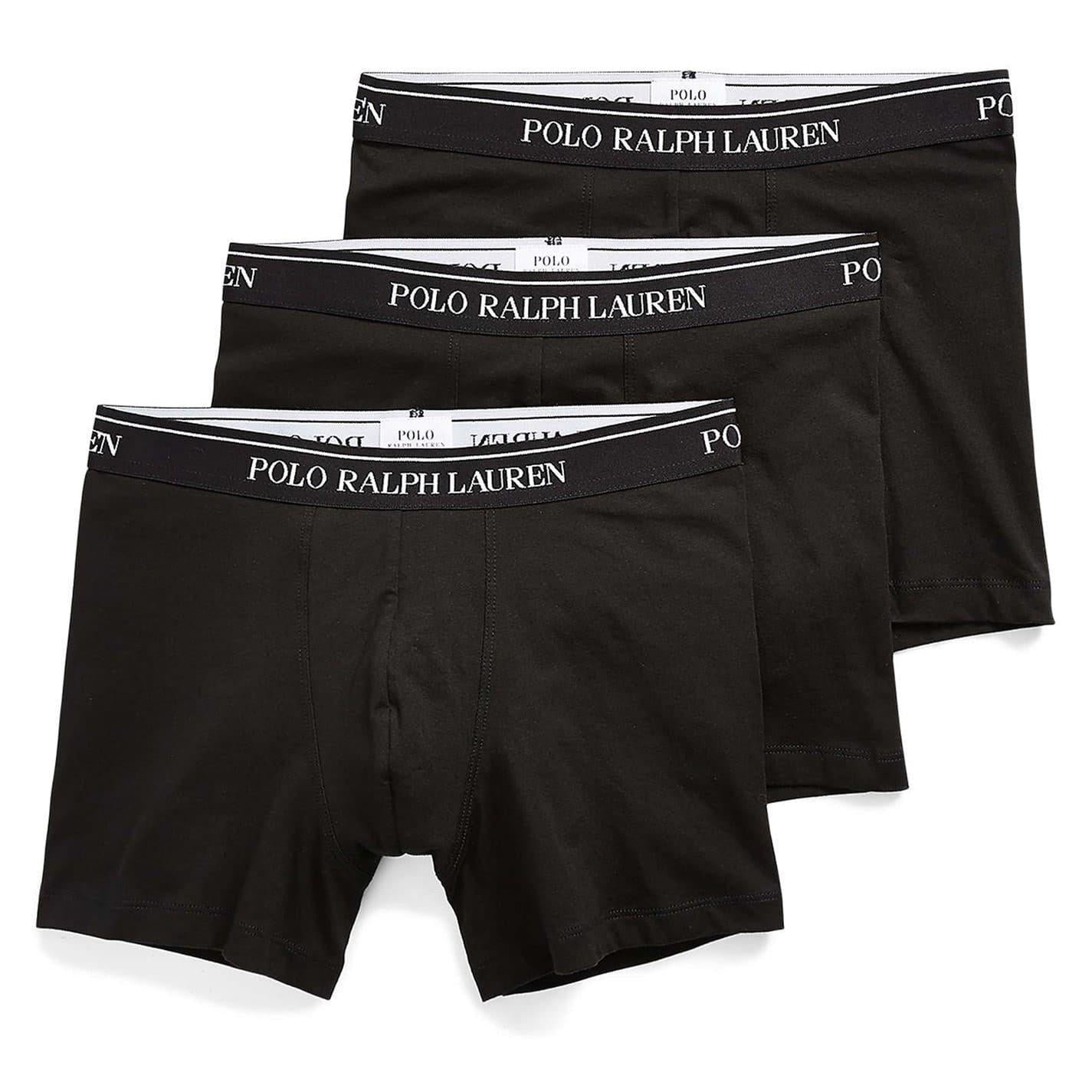 Black - Front - Ralph Lauren Mens Boxer Shorts (Pack of 3)