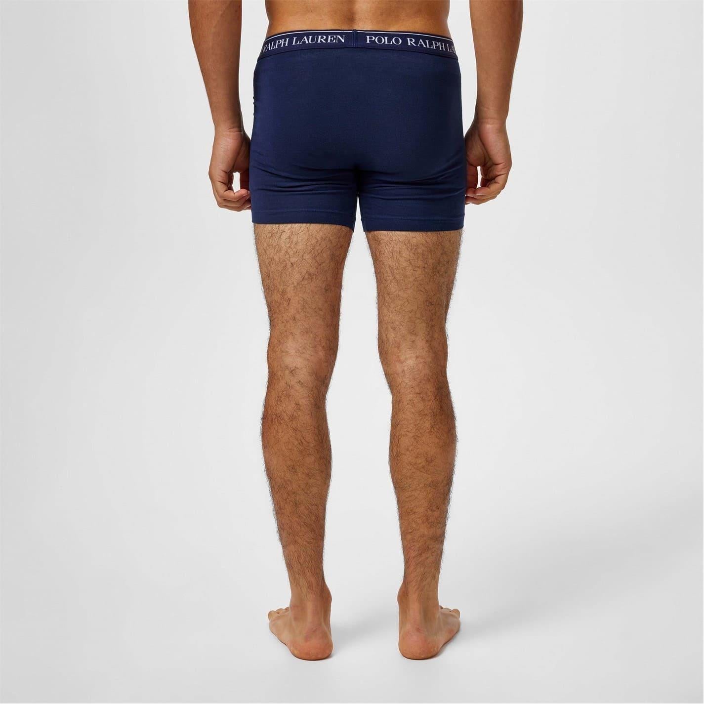 Navy - Side - Ralph Lauren Mens Boxer Shorts (Pack of 3)