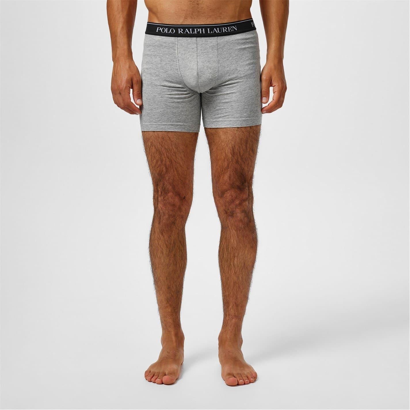 Black-White-Grey - Side - Ralph Lauren Mens Boxer Shorts (Pack of 3)