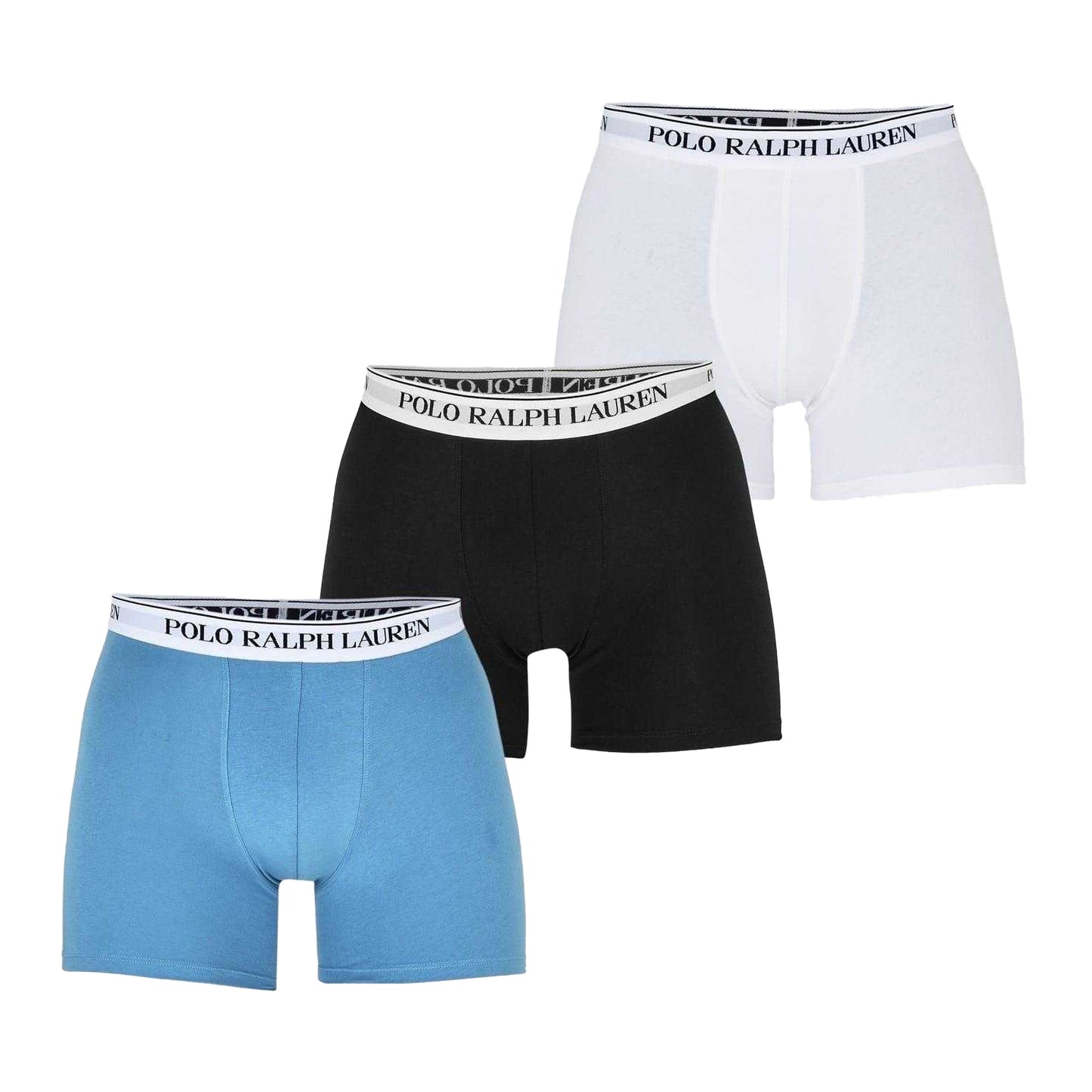 Blue-White-Black - Front - Ralph Lauren Mens Boxer Shorts (Pack of 3)